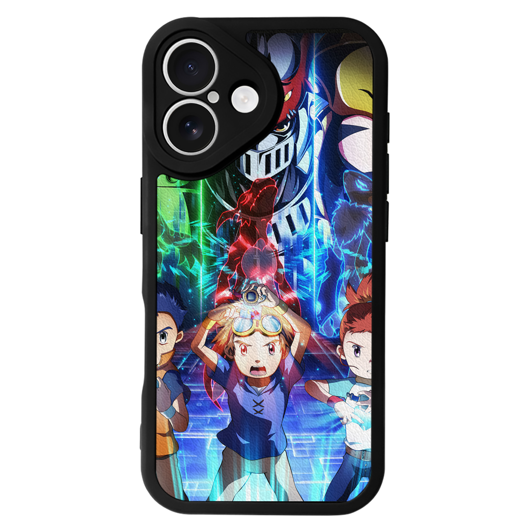 （画像用） Digimon デジタルモンスター/デジモン 【iPhone 16シリーズ対応】シリコンスマホケース（レザー調） 材質：シリコン